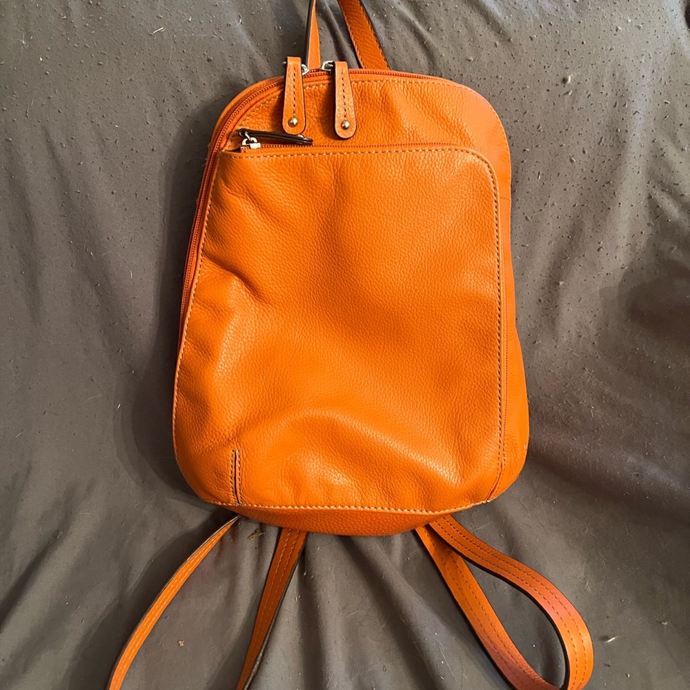 Orange Tignanello backpack purse